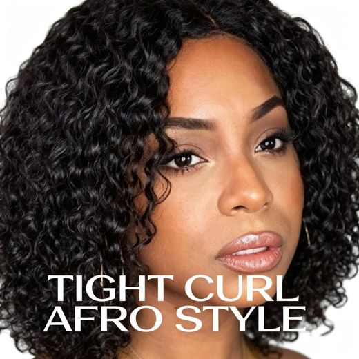 Generic Small Afro Curly Wig, Natural Black Short Synthetic Hair for Women - image 2