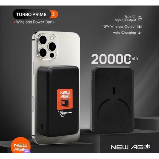 New Age 20,000mAh wireless Magnetic Power Bank 20W with 15W Wireless Charging