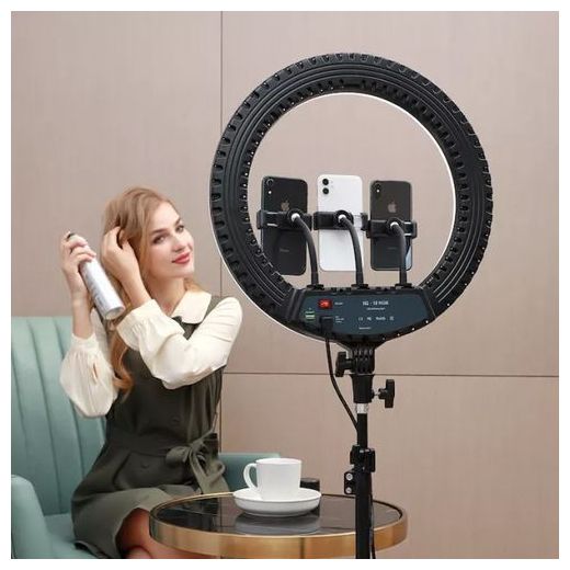VideoStudio Ring Light,18", Stand, 3phone Holder, Bluetooth Remote