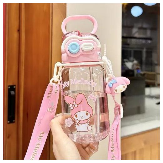 Sanrio Children's Water Cup 2025 New Straw Cup Kuromi Portable Double - drinking Cup for School Use