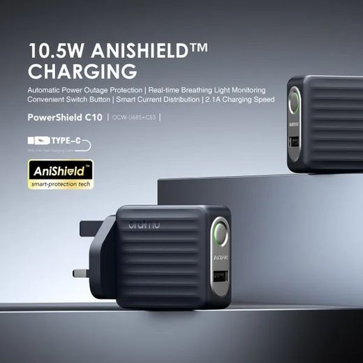 Oraimo AniShield 18W PowerShield C18 Wall Charger + Free USB Cable