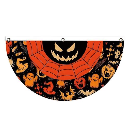 Generic Fan-shaped Decoration, Pumpkin, Ghost, Decoration-green - image 2