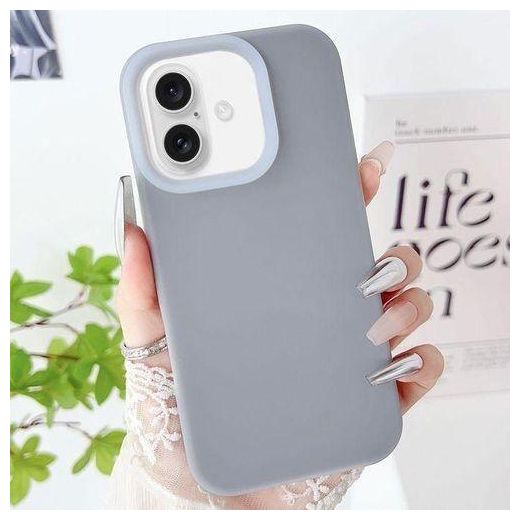 Jelly Liquid Silicone Pouch Case Cover For Iphone 13- Grey