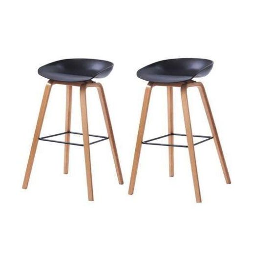 Generic High Kitchen Island Design Bar Stools- Black Set Of 2