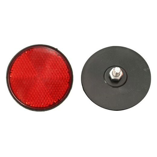 Generic 2pcs Red 2 Inch Round Warning Reflector Universal for Motorcycle ATV Dirt Bike - image 4