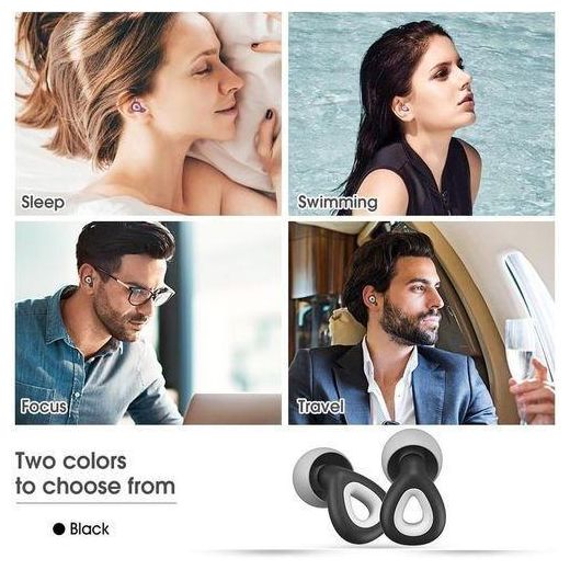 Generic Silicone Anti-noise Earplugs, Swimming Earplugs, Reusable - Purple - image 4