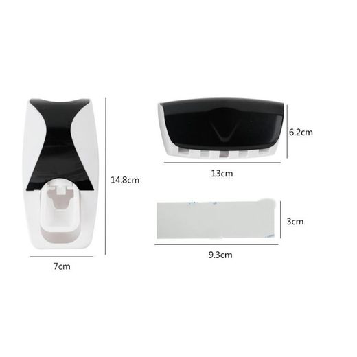 Generic Toothpaste Dispenser Wall Mount Dust-proof Toothbrush Holder Wall Mount Bathroom Accessories - image 3