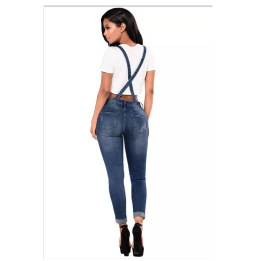 Fashion Mfed Distressed Skinny Denim Overall - image 2