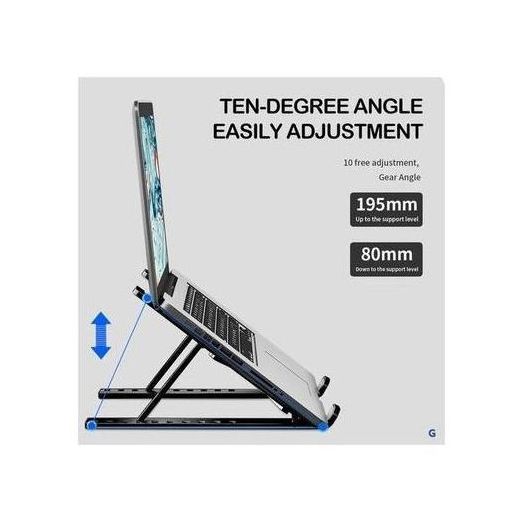 Generic Plastic Foldable Laptop Stand Desktop Stand 10 Steps Laptop Holder - image 4