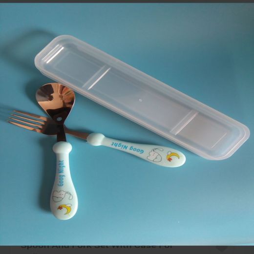 Fashion Children Cutlery Covered Spoons + Forks With Case - image 2
