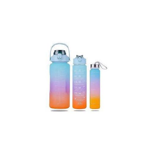 3 In 1 Motivational Sport Gym Water Bottle With Time Marker