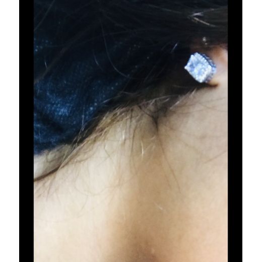 Fashion Square Ice Diamond Stone Piercing Earring - image 2