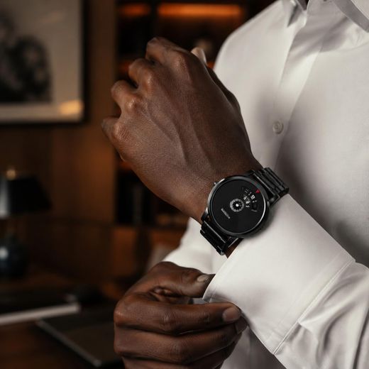 CALLIARA Complimentary watch winder Unique Dial Waterproof Comfortable Men's Black Fashion Quartz Watch - image 2
