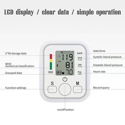 TodyJeyHo LCD Display Monitor Measurement Machine Arm Band Type, Intelligent blood pressure measuring device - image 4
