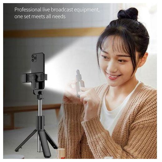 Generic Bluetooth Selfie Stick Tripod + Fill Light +Shutter Remote - image 2