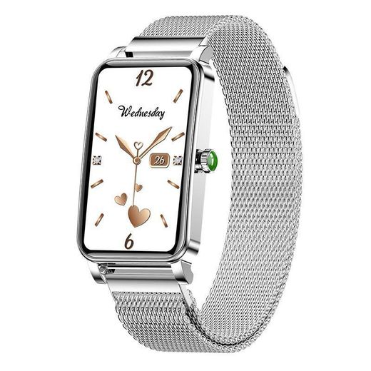 Generic Silver Luxury Ladies Smartwatch – Premium Quality Smartwatch, Smart Health Tracker with Amoled HD Display