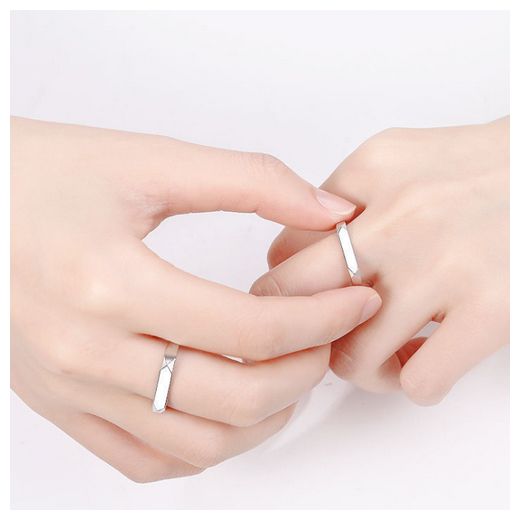 Fashion 2024 Luxury Silver Color Wedding Rings Set+ Gift Box - image 2