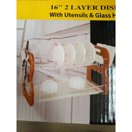2 Tiers Dish Rack With Drainer