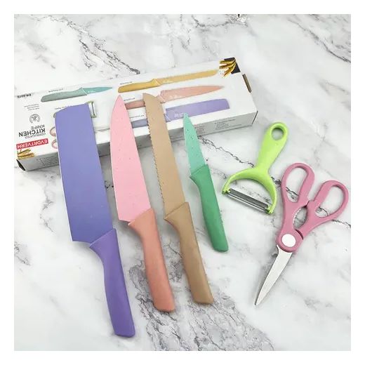 Generic 6Pcs Knife Multicolour Kitchen Knife Set