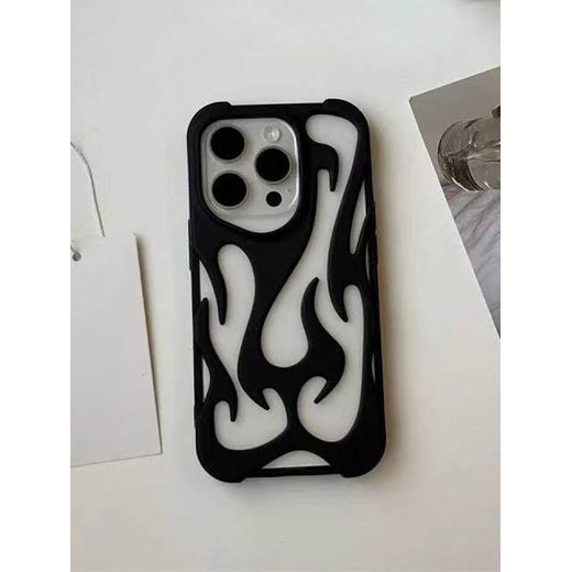 Generic 3D Flame  Electroplated Luxury Cover for iPhone 15 - image 2
