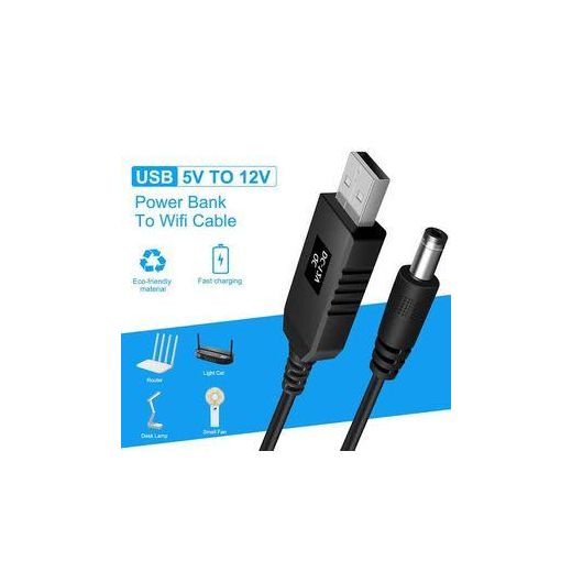 Generic Usb Power Power USB To DC Cable WiFi To Router Powerbank Cord Cable DC 5V To 12V USB Cable Converter Wifi Router (12V)
