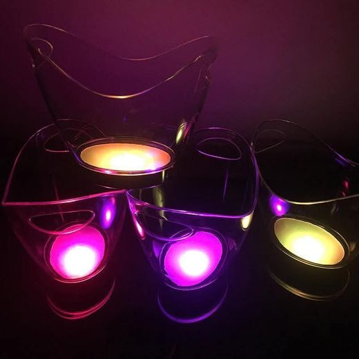 Generic Luminous Acrylic Ice Bucket Transparent Colorful LED Ice - image 4
