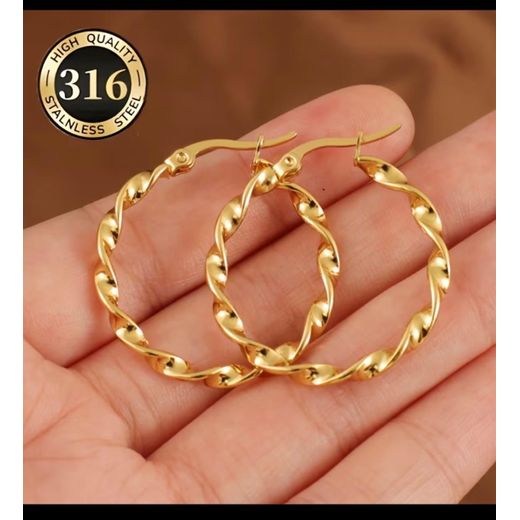 Clo Stainless steel fashion hoop earrings 