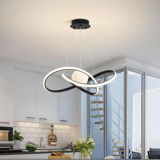 Generic Modern LED Infinity Ring Pendant Chandelier Ceiling Light – Adjustable Hanging Light for Living Room, Dining Area, Bedroom & Office