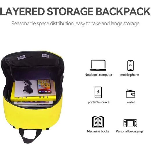 Loy Bags LED Screen Backpack – Programmable Display, Laptop Compartment, App-Controlled (Yellow) - image 2