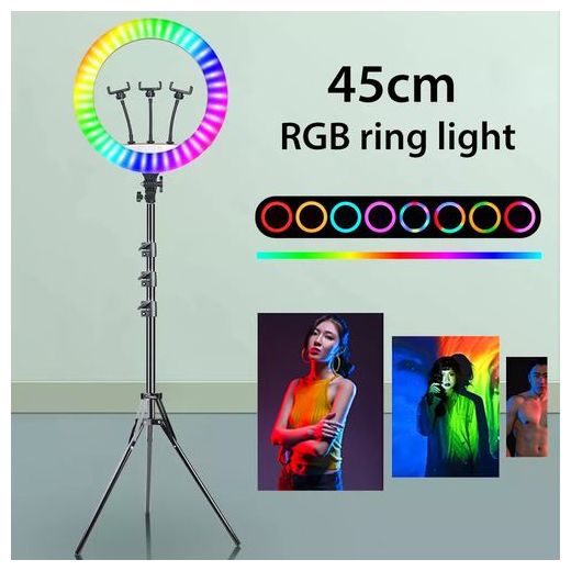 Generic 18 Inches RGB RingLight + Tripod Stand + Remote - image 2