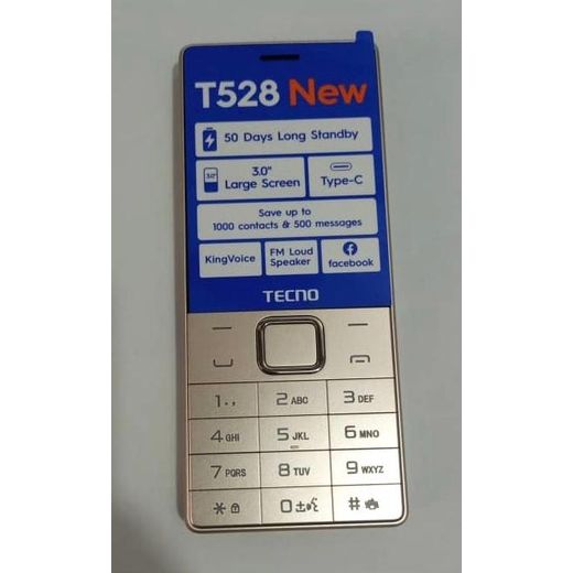 Tecno T528 - 2.8 Inch, Dual Sim, FM Radio, Battery 2500mAh -Gold