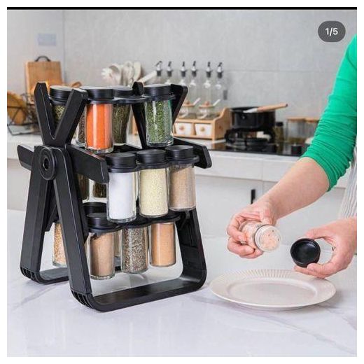 Generic 18 Jar Rotating Spice Rack - Space Saving & Organized - image 2