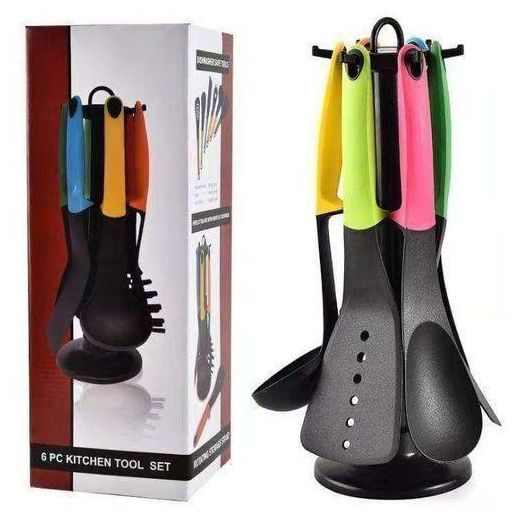 6PCS Silicon Non-Stick Cooking Spoon Set