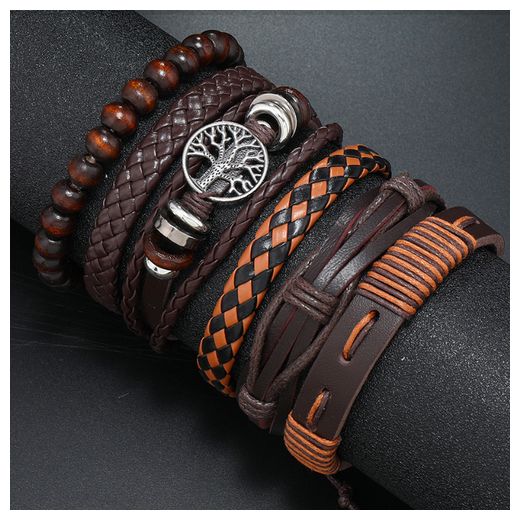 Fashion 6 Pcs Braided Leather Bracelets For Men & Women - image 2