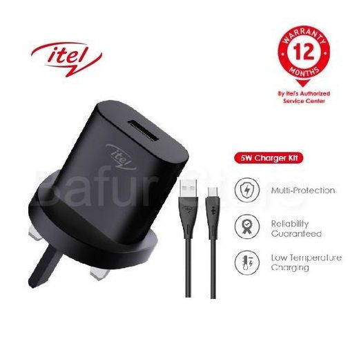 Itel Travel Adapter Charger Kit With Free Cable - Black
