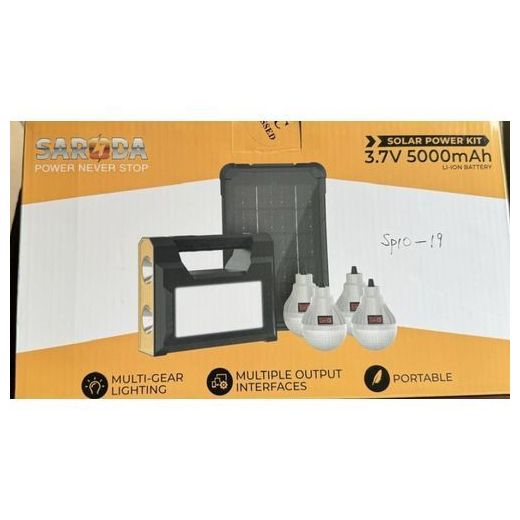 Solar Power Kit With 3 Bulbs & Charge Phone
