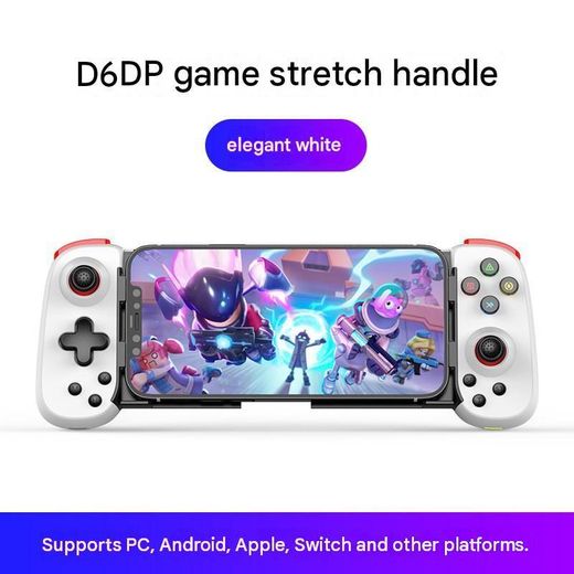 Generic D6DP Wireless Stretching Gaming Controller for Switch/PC/iOS/Android Bluetooth Dual Vibration Game Controller with TURBO