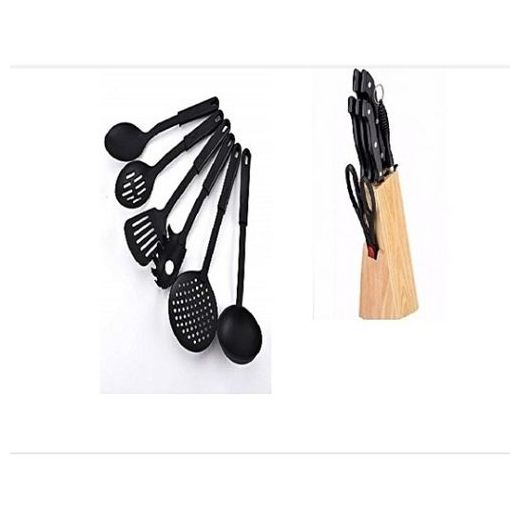 Generic 8 Pieces Masterchef Knife Sets + 6 Pieces Non Stick Spoon Set