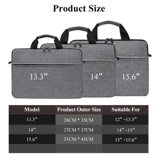 Generic 14 Inch Laptop Bag Business Handbags Notebook Case With Crossbody Strap For MacBook Air Pro - image 4