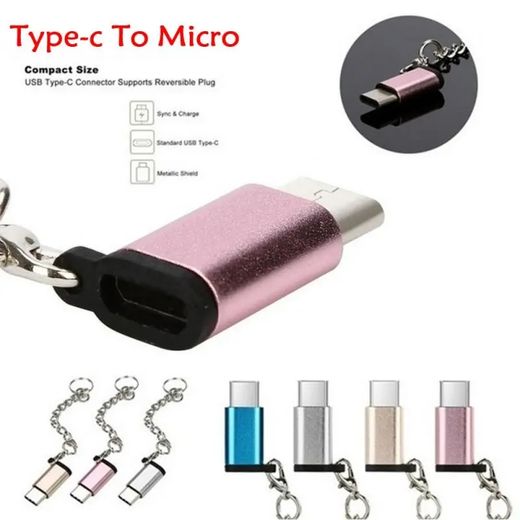 Generic 1pc Micro USB To Type C OTG  Adapter Purple - image 3