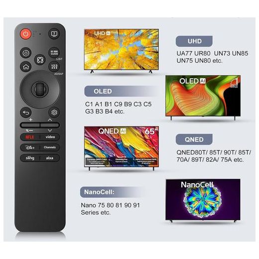 LG MR25GA  AI Magic Remote Control Replacement for 2019-2026 Smart TV Models - Easy Setup, Voice Control, Shortcut Keys - Works with OLED, QNED, NanoCell, UHD, WebOS, 4K/8K Smart TVs (MR19/20/24GA) - image 2