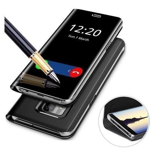 Generic Samsung Galaxy J8 2018 Clear View/Mirror Protective Flip Case (Pouch