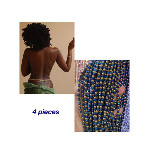 4 Pcs Trendy Beaded Waist Candy Beads Pieces Set, Comfortable, Colorful & Adjustable For All Size.