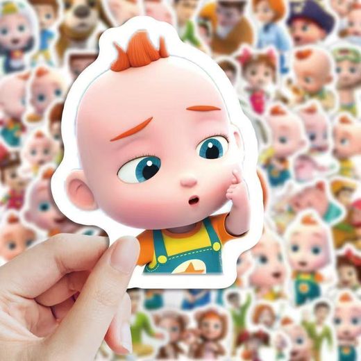 200 Pcs Cocomelon Sticker Pack for Kids - Waterproof Vinyl Cartoon Stickers for Water Bottles, Laptops, Skateboard & DIY Crafts, Cute JJ & Family Decals Gift
