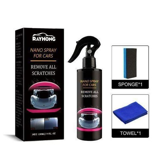 Rayhong Car Surface IMPERFECTION Remover Car Scratch Remover Spray with Sponge and Towel, Nano Car Scratch Repair Solution for Vehicle Paint, Car Body Scratch Remover, Automotive Scratch and Swirl Remover, Car Paint Restorer and Exterior Vehicle Care Spray