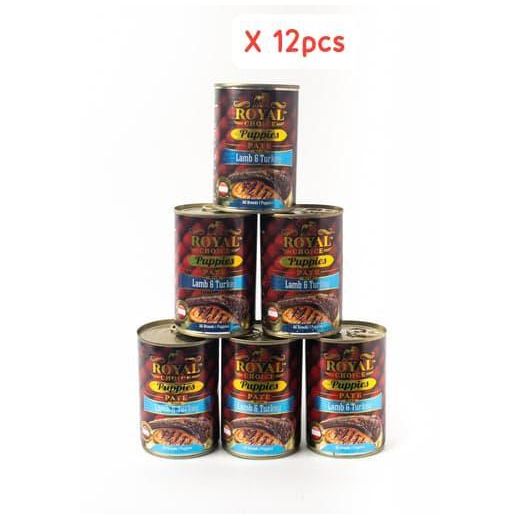 12 cans of Royal Choice Puppies Pate with Lamb & Turkey wet dog food.