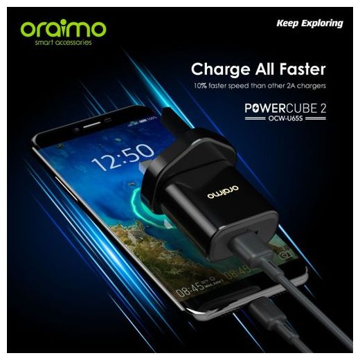 Oraimo 2.0A Fast Charging UK Type Charging Kit + Fast Charge Cable - image 4
