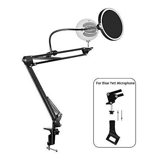 Generic Professional Studio Condenser Microphone Suspension Boom Scissor Mic Arm Stand With Table Mounting Clamp Suitable For Blue Yeti Snowball - image 2