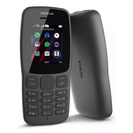 Nokia Dual Sim Button Phone - 1.77" - Wireless FM - 4MB/4MB - 800 MAh – Black