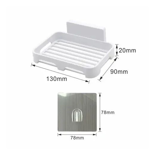 Generic Soap Holder With Self Adhesive Hook - White - image 2